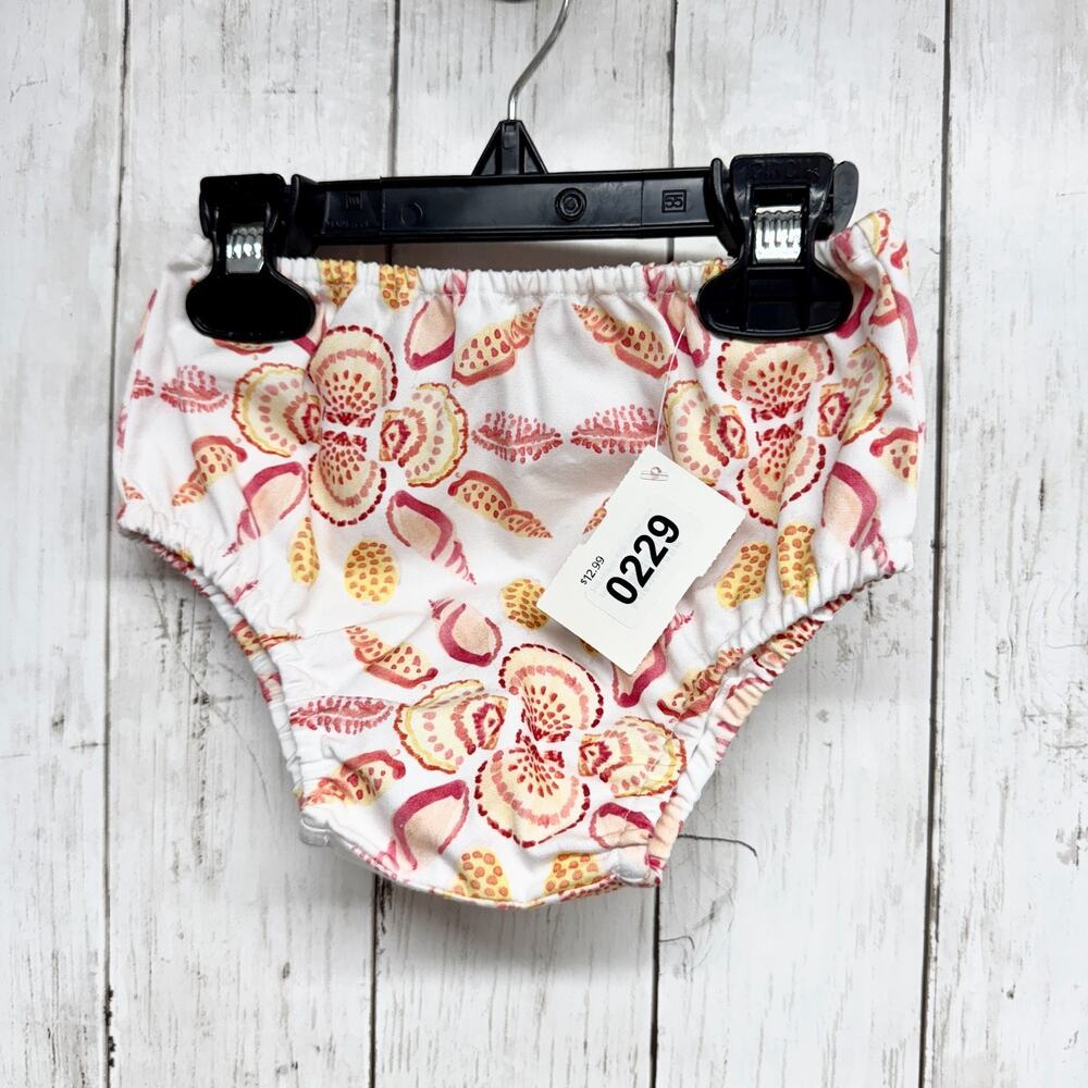 Hill House Bloomer Baby One Size Nap Bloomer Orange Shell Mosaic‎ White